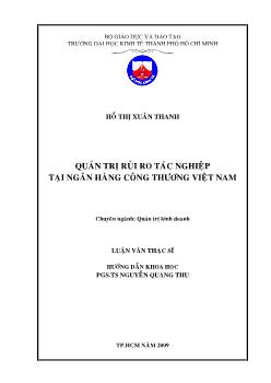 Quản trị rủi ro tác nghiệp tại Ngân hàng Công thương Việt Nam