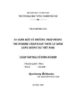 So sánh một số phương pháp phòng thí nghiệm chẩn đoán virus Lở Mồm Long Móng tại Việt Nam
