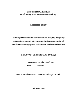 Ứng dụng hệ thống thông tin địa lý (GIS) phục vụ công tác quản lý tài chính về đất đai tại một số phường thuộc Quận Hai Bà Trưng – Thành phố Hà Nội