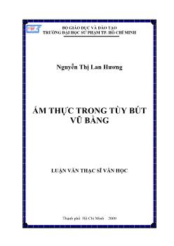 Ẩm thực trong tùy bút Vũ Bằng