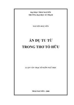 Ẩn dụ tu từ trong thơ Tố Hữu