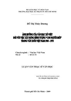 Ảnh hưởng của Văn học Xô Viết đối với việc xây dựng hình tượng Con người mới trong Văn Xuôi Việt Nam 1945 - 1975