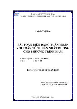 Bài toán biên dạng tuần hoàn với toán tử thuần nhất dương cho phương trình hàm