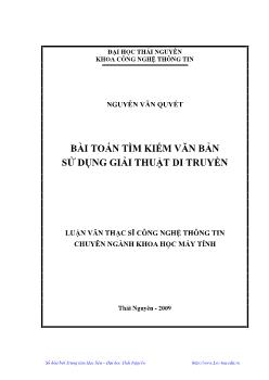 Bài Toán tìm kiếm văn bản sử dụng giải thuật di truyền