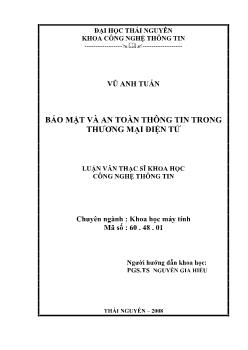 Bảo mật và an toàn thông tin trong thương mại điện tử