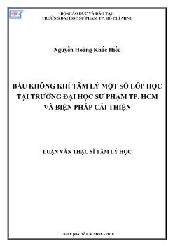 Bầu không khí tâm lý một số lớp học tại trường đại học sư phạm TP.HCM và biện pháp cải thiện