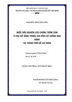 Bước đầu nghiên cứu chứng trầm cảm ở phụ nữ sống trong gia đình có chồng bạo hành tại TP.HCM