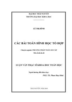 Các bài toán Hình học tổ hợp