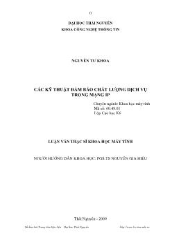 Các kỹ thuật đảm bảo chất lượng Dịch vụ trong mạng IP