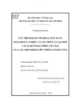 Các MD5- Đại số với ideal dẫn xuất giao hoán 4 chiều và các phân lá tạo bởi các K-Quỹ đạo chiều cực đại của các MD5-Nhóm liên thông tương ứng