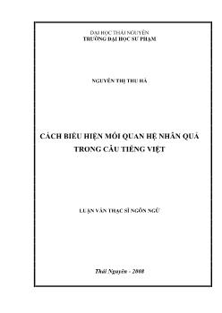 Cách biểu hiện mối quan hệ nhân quả trong câu tiếng Việt
