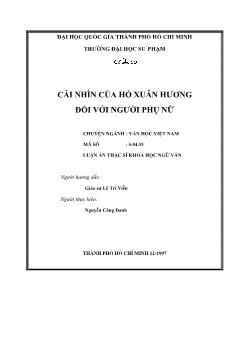 Cái nhìn của Hồ Xuân Hương đối với người phụ nữ