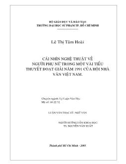 Cái nhìn nghệ thuật về người phụ nữ trong một vài tiểu thuyết đoạt giải năm 1991 của Hội Nhà Văn Việt Nam