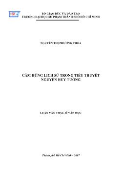 Cảm hứng lịch sử trong tiểu thuyết Nguyễn Huy Tưởng