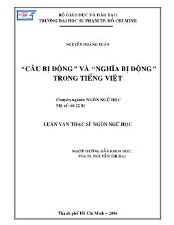 Câu bị động và nghĩa bị động trong tiếng Việt