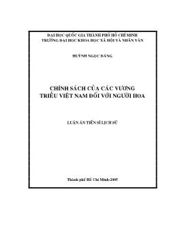 Chính sách của các vương triều Việt Nam đối với người Hoa