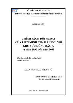 Chính sách đối ngoại của liên minh Châu Âu đối với khu vực Đông Bắc Á từ năm 1990 đến năm 2005