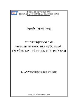Chuyển dịch cơ cấu vốn đầu tư trực tiếp nước ngoài tại vùng kinh tế trọng điểm phía Nam