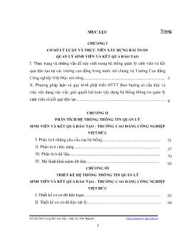 Cơ sở lý luận và thực tiễn xây dựng bài toán quản lý sinh viên và kết quả đào tạo