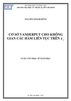 Cơ sở Vanderput cho không gian các hàm liên tục trên ¢ p