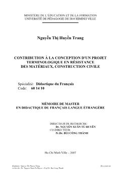 CONTRIBUTION À LA CONCEPTION D`UN PROJET TERMINOLOGIQUE EN RÉSISTANCE DES MATÉRIAUX, CONSTRUCTION CIVILE