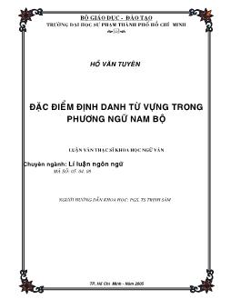 Đặc điểm định danh từ vựng trong phương ngữ Nam Bộ