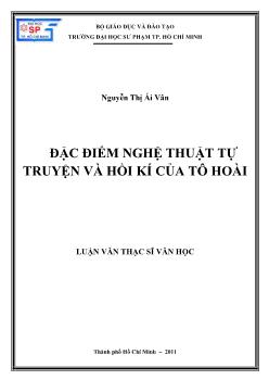 Đặc điểm nghệ thuật tự truyện và hồi kí của Tô Hoài