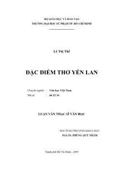 Đặc điểm thơ Yến Lan