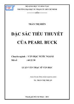 Đặc điểm tiểu thuyết của Pearl Buck