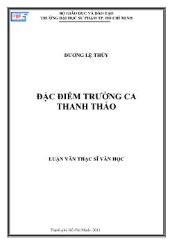 Đặc điểm trường ca Thanh Thảo