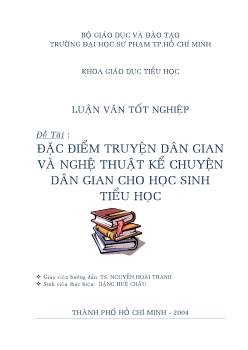 Đặc điểm truyện dân gian và nghệ thuật kể chuyện dân gian cho học sinh tiểu học