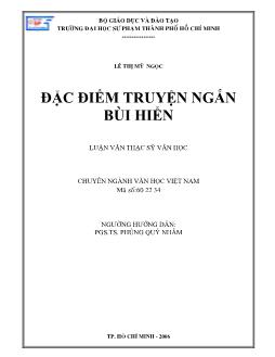 Đặc điểm truyện ngắn Bùi Hiển