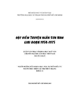 Đặc điểm truyện ngắn Sơn Nam giai đoạn 1954 - 1975