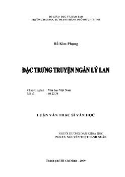 Đặc trưng truyện ngắn Lý Lan