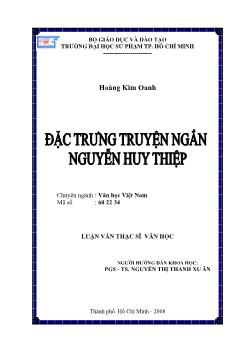 Đặc trưng truyện ngắn Nguyễn Huy Thiệp