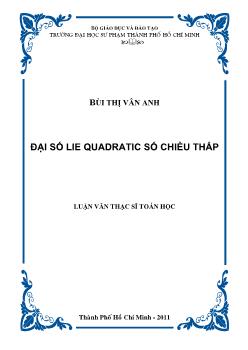 Đại số Lie Quadratic số chiều thấp