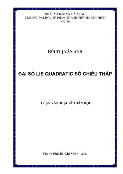 Đại số Lie Quadratic số chiều thấp (Bản 2)