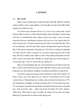 Đánh giá và tuyển chọn một số dòng, giống khoai lang có khả năng cho năng suất và chất lượng dinh dưỡng của củ cao phục vụ làm lương thực và chế biến