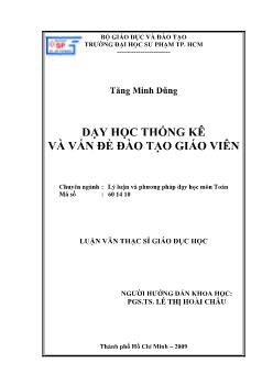 Dạy học thống kê và vấn đề đào tạo giáo viên