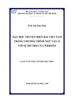 Dạy học truyện hiện đại Việt Nam trong chương trình Ngữ Văn 12 với sự hỗ trợ của website