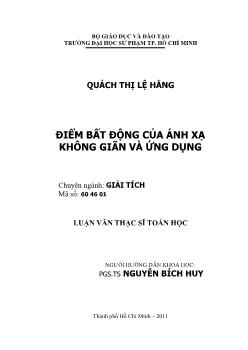 Điểm bất động của ánh xạ không giãn và ứng dụng