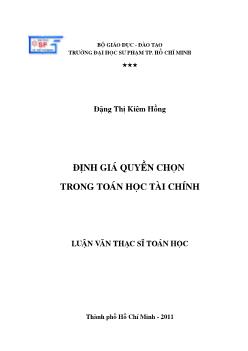 Định giá quyền chọn trong toán học tài chính