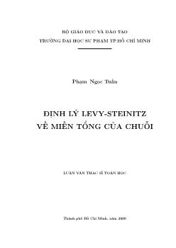 Định lý LEVY-STEINITZ về miền tổng của chuỗi