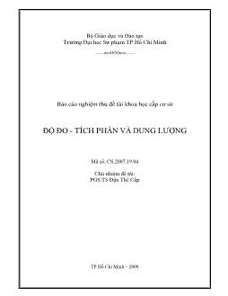 Độ đo - Tích phân và dung lượng