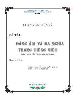 Đồng âm và đa nghĩa trong tiếng Việt (đối chiếu với tiếng Hán hiện đại)