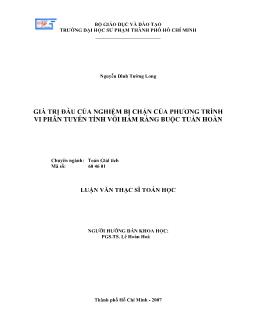 Giá trị đầu của nghiệm bị chặn của phương trình vi phân tuyến tính với hàm răng buộc tuần hoàn
