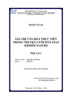 Giá trị văn hóa thực tiễn trong truyện cười dân gian khmer Nam Bộ