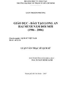 Giáo dục - Đào tạo Long An hai mươi năm đổi mới