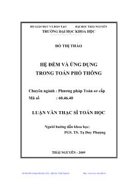 Hệ đếm và ứng dụng trong Toán phổ thông