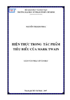 Hiện thực trong tác phẩm tiêu biểu của Mark Twain